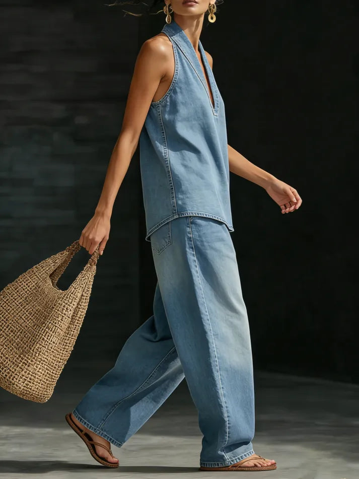 💫Cozy Minimalist Two-piece Denim Set💫