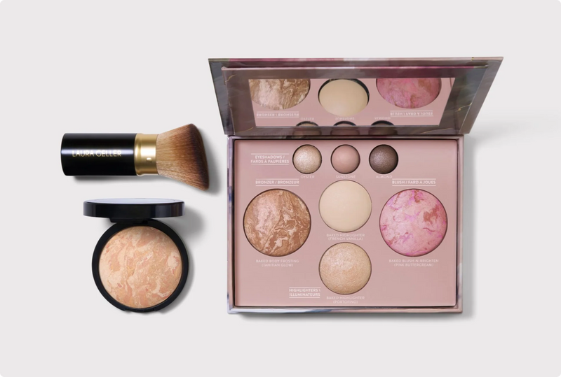 ✨Holiday Baked Starter Kit（3PC）Includes a foundation, travel-friendly brush, and full face palette
