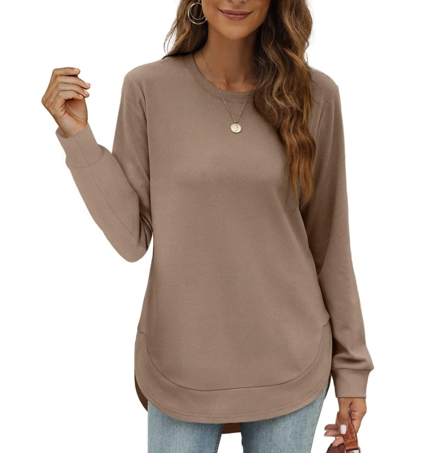 ⏰Hot Sale-Women's Sweatshirt Crewneck Curved Hem