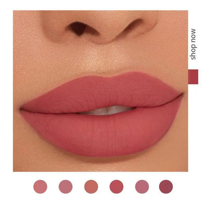 💋💄【6-Color Long-Lasting Matte Lip Gloss Set】Shine all day long, your captivating look won't fade!