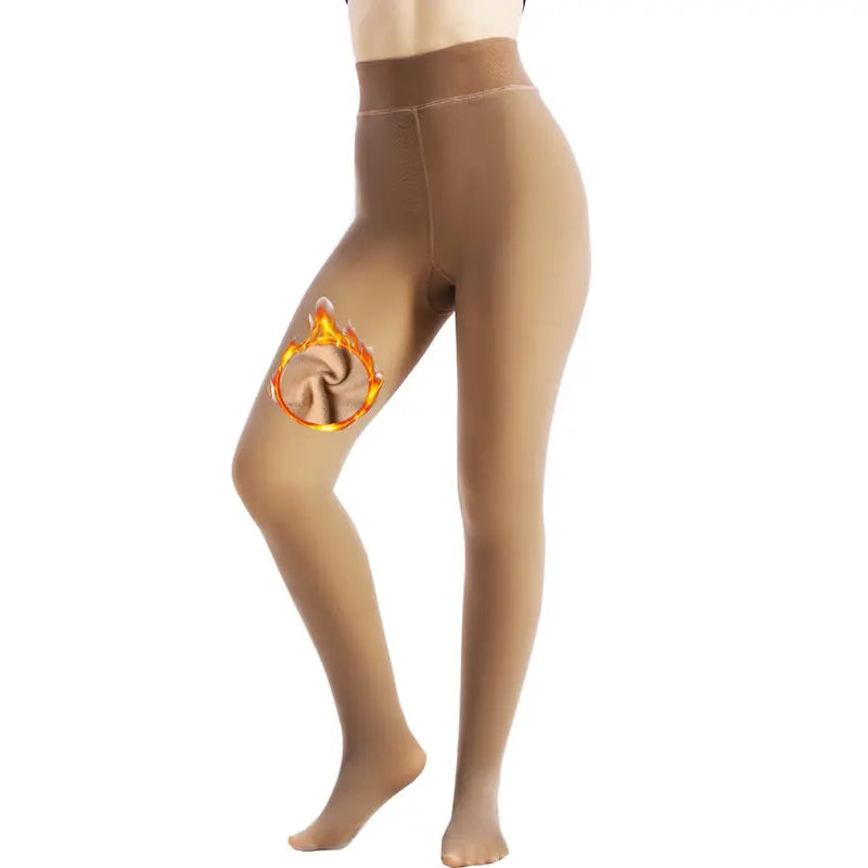 🌟【Warm and comfortable, keeping you cozy with every step】— Skin-friendly fleece-lined tights, a gentle way to say no to the cold wind.