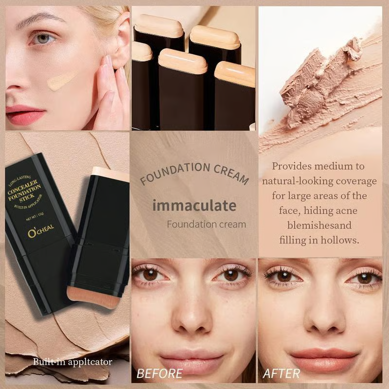 🔥Limited Time Offer💥Dual-Ended Eraser Foundation Stick: Conceal & Highlight