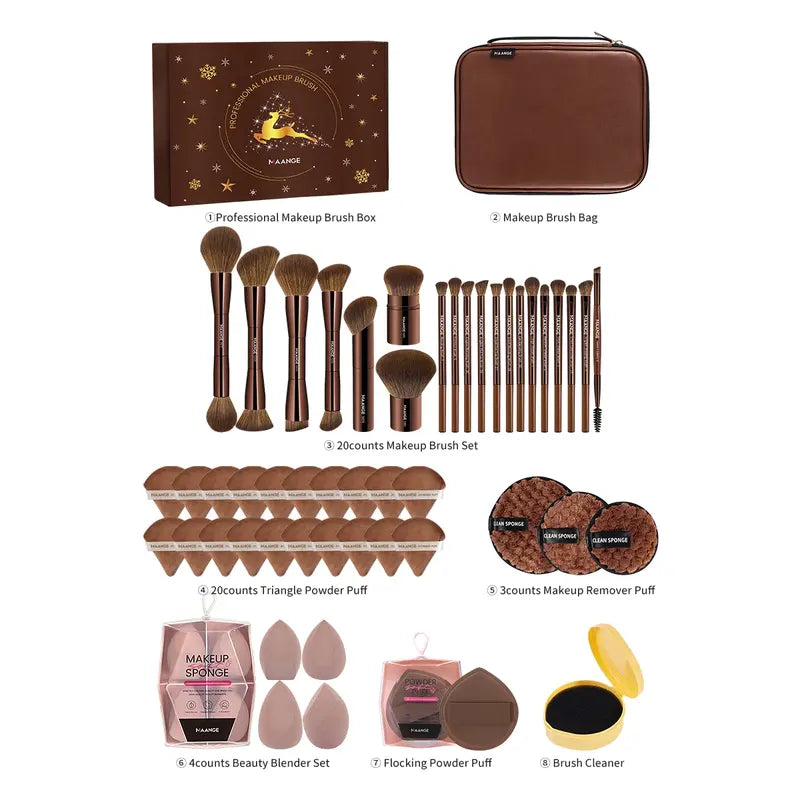 Created for your perfect makeup look! 🌟 [50-Piece Multi-functional Soft Makeup Brush Set] Unlock every exquisite detail with one box! ✨