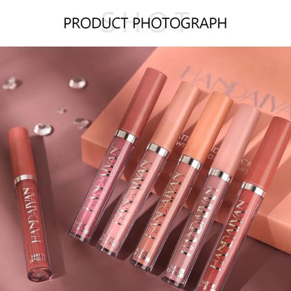 💋💄【6-Color Long-Lasting Matte Lip Gloss Set】Shine all day long, your captivating look won't fade!