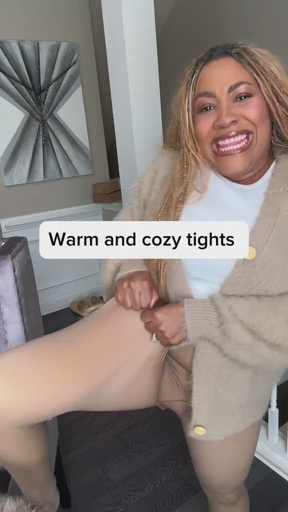 🌟【Warm and comfortable, keeping you cozy with every step】— Skin-friendly fleece-lined tights, a gentle way to say no to the cold wind.